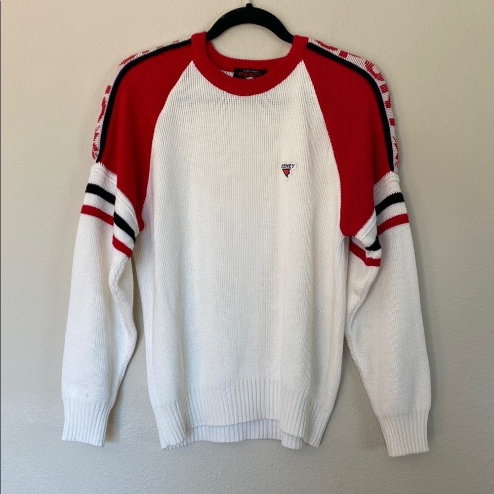 Vintage Disney sport jumper sweater white red